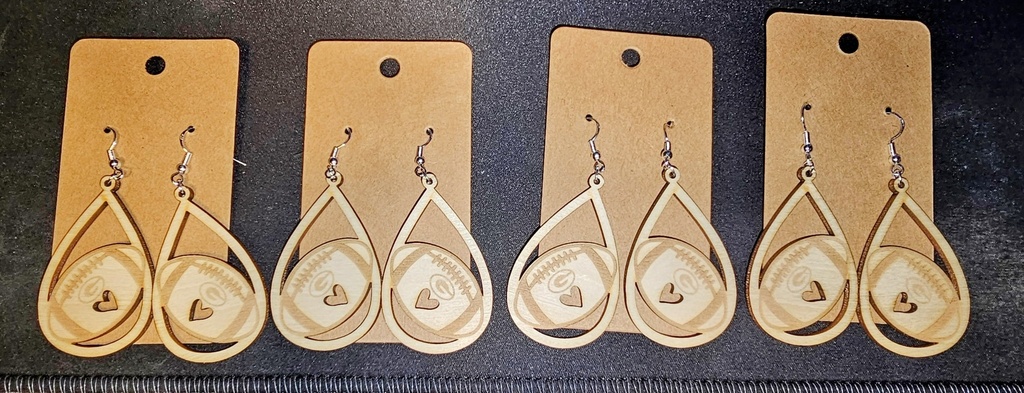 Custom Laser-Cut Sports Teardrop Earrings (Standard)