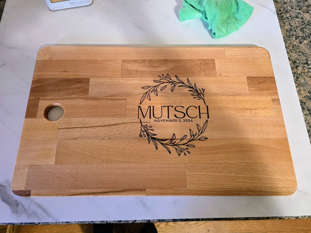 Personalized Botanical Cutting Board (Standard)